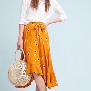 Beautiful floral anthropology skirt lightly worn